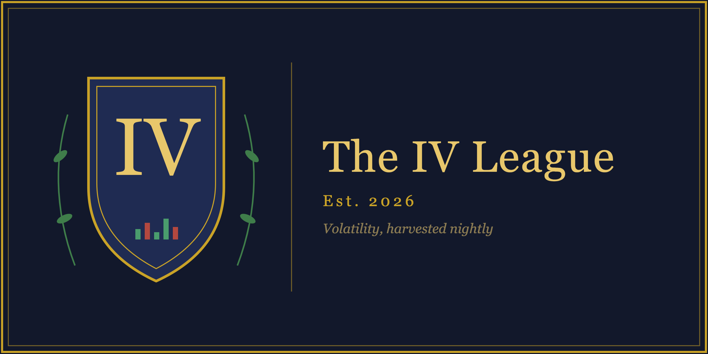 The IV League — Est. 2026 — Volatility, harvested nightly